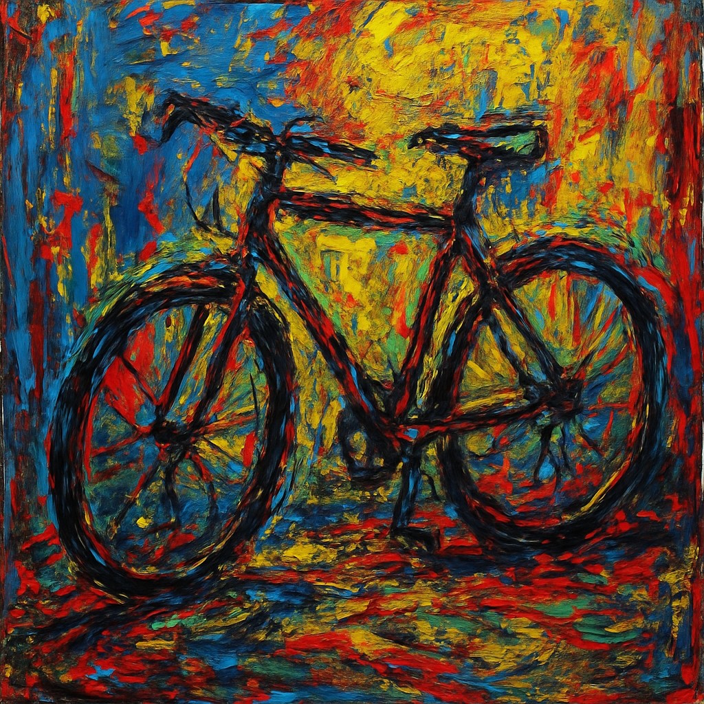 bicyle resting against a wall