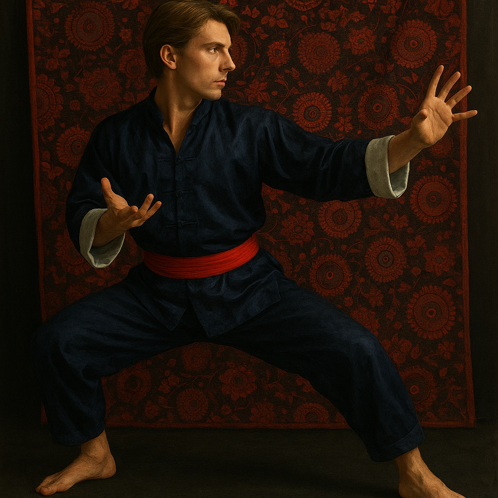 a painting of a man in a kimono