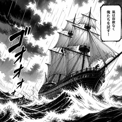 sailing ship on a stormy sea
