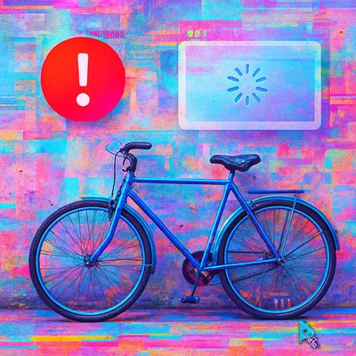 bicyle resting against a wall