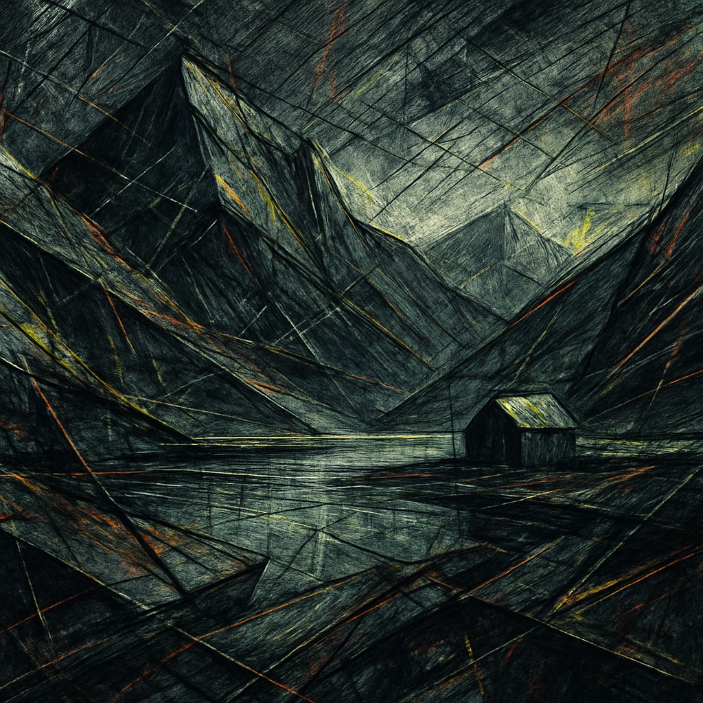 serene landscape with mountains and water
