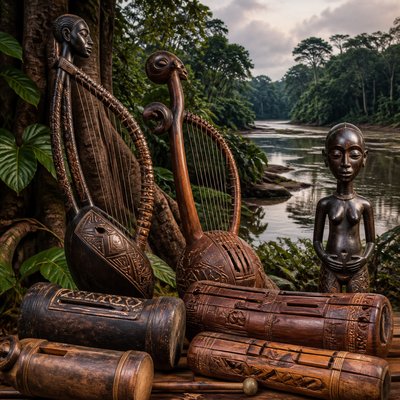 wide landscape with natural scenery — Central African Art Style
