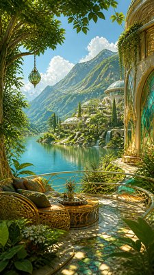a tranquil mountain lake beneath a starry night sky, no people, no text