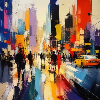 urban street with city activity