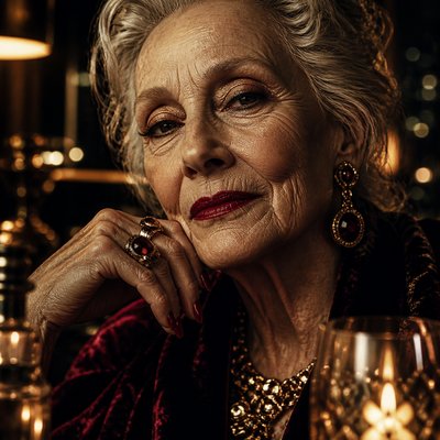close-up portrait of an elderly person with expressive weathered features