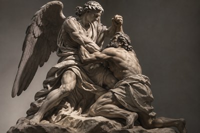 Jacob wrestling an angel