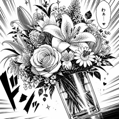 bouquet of flowers in a glass vase