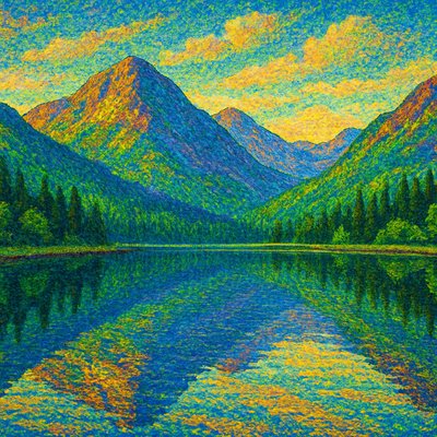 serene landscape with mountains and water