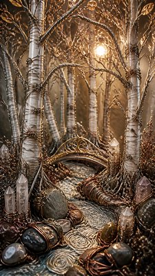 a serene birch forest in soft morning light, no people, no text