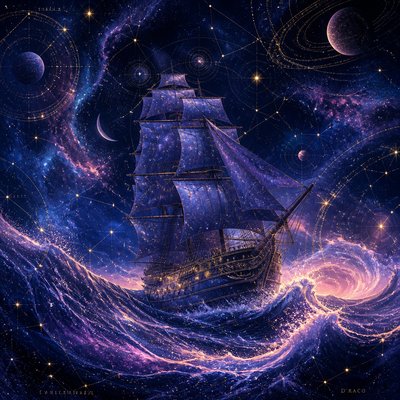 sailing ship on a stormy sea