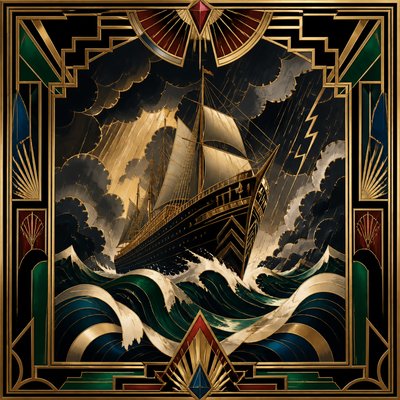 sailing ship on a stormy sea