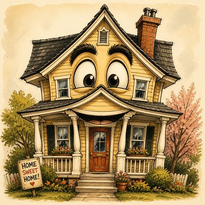house with front view — Caricature Art Style