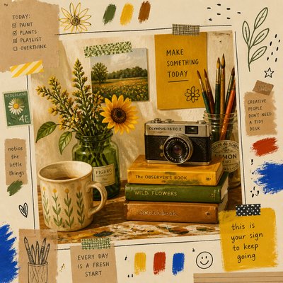 still life with everyday objects