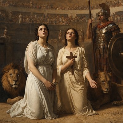 martyrdom of Perpetua and Felicity in the coliseum