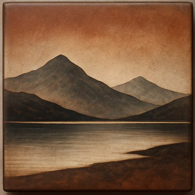 serene landscape with mountains and water
