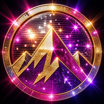 an emblem of a mountain peak inside a circle, simple bold shapes on a plain background, no text or lettering
