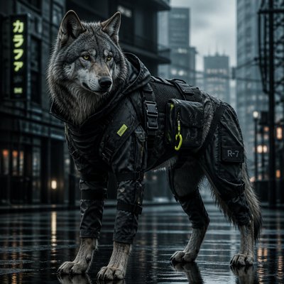 animal standing in natural pose — Techwear Fashion