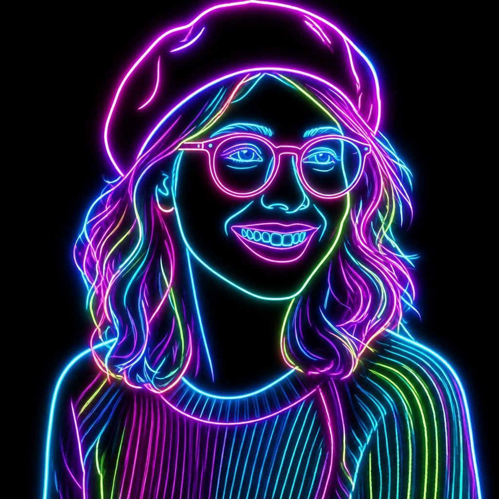 Neon Outline Style Style Transfer Example