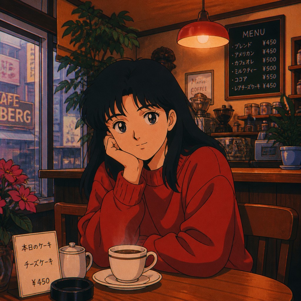 cozy cafe interior with warm lighting
