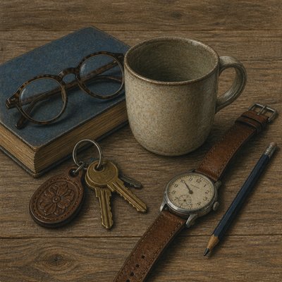 still life with everyday objects — Implied Texture Art Style