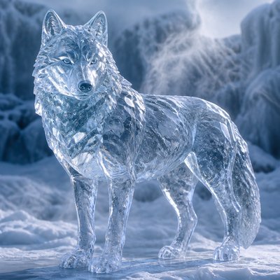 animal standing in natural pose — Ice Sculpture Style