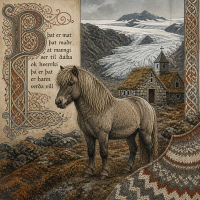 animal standing in natural pose — Icelandic Art Style