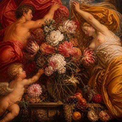 bouquet of flowers in a glass vase