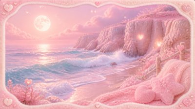 a moonlit coastline with cliffs and crashing surf, no people