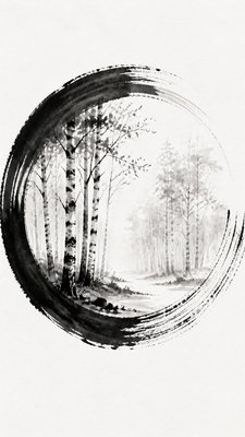 a serene birch forest in soft morning light, no people, no text