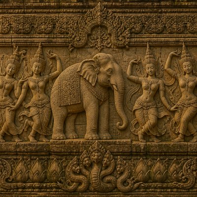 animal standing in natural pose — Cambodian Art Style