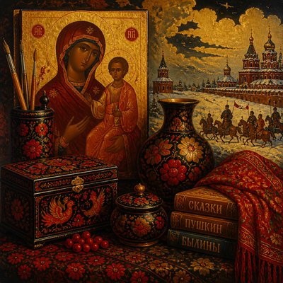 still life with everyday objects — Russian Art Style