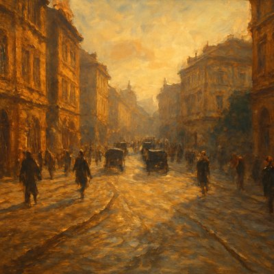 urban street with city activity