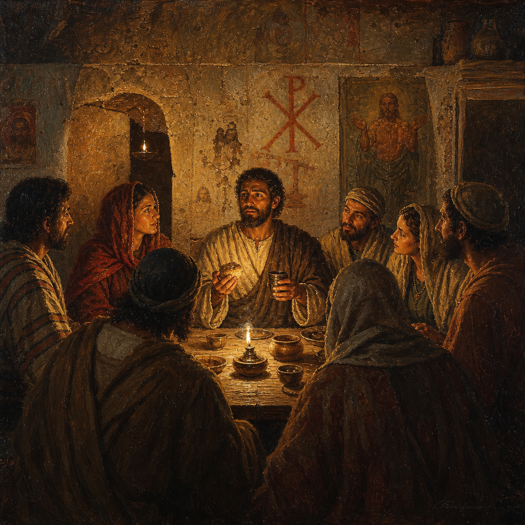 early Christian celebration of the eucharist in a house church in Dura Europos
