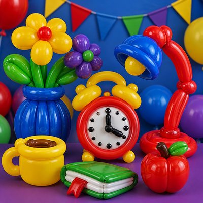 still life with everyday objects — Balloon Art Style