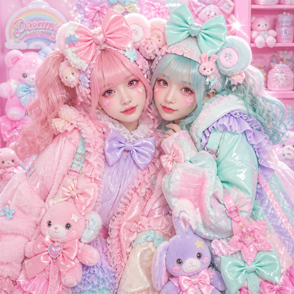 portrait of two people together — Kawaii Fashion Style