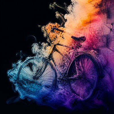 bicyle resting against a wall — Ink in Water