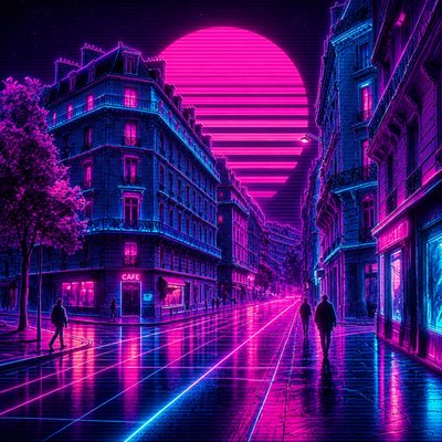 Synthwave Aesthetic Style Transfer Example