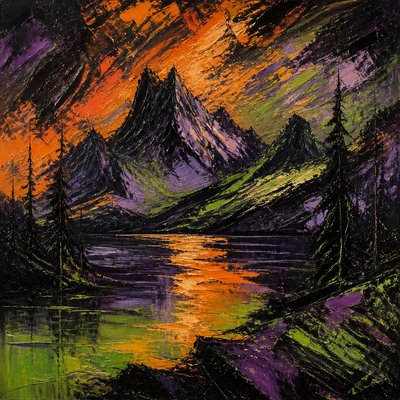 serene landscape with mountains and water