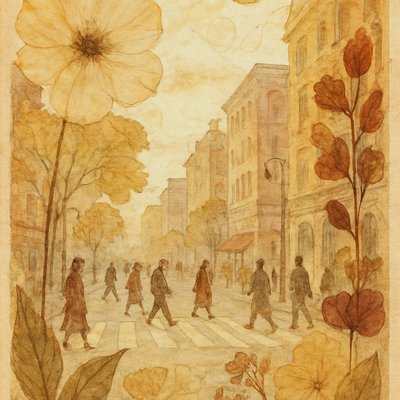 urban street with city activity