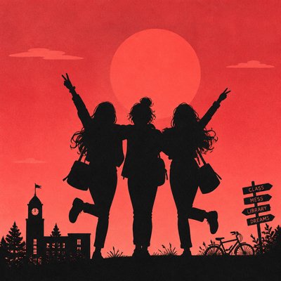 Girl trio gang in our college life and their very funny guy's lovable and everytime happy mode only 