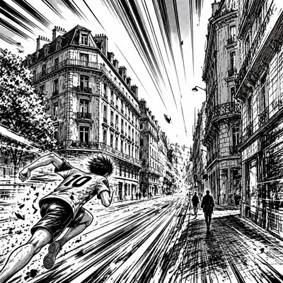 Sports Manga Art Style Style Transfer Example
