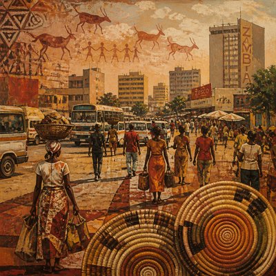 urban street with city activity