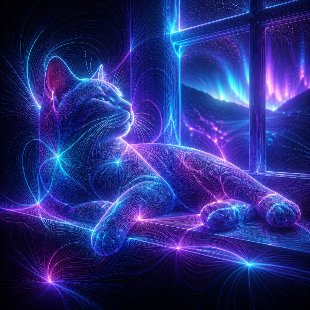 a cat lounging in a sunlit window