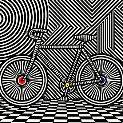 bicyle resting against a wall