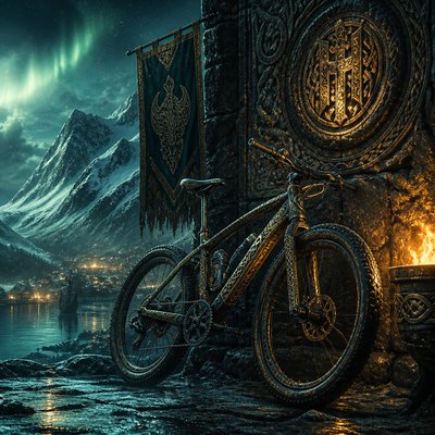 bicyle resting against a wall