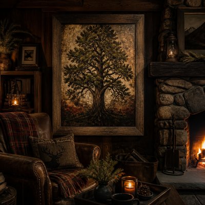 a tree in nature — Rustic Cabin Interior Design