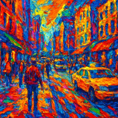 urban street with city activity