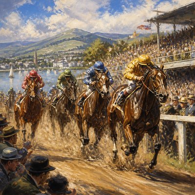 wide landscape with natural scenery — Sporting Art Style