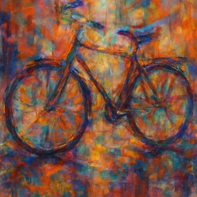 bicyle resting against a wall