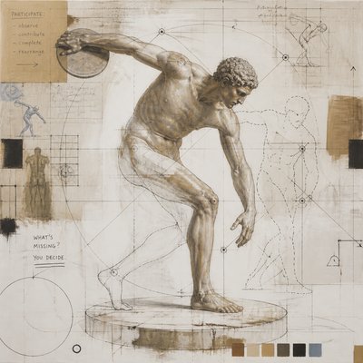 ancient greek ignudi discus thrower